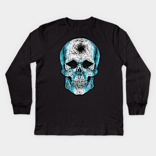 Sugar skull, Skull art Blue mask skull Kids Long Sleeve T-Shirt